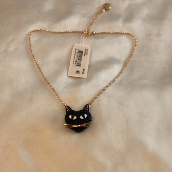 Betsey Johnson Gold Tone Ball Chain With Black Cat Pendant Necklace NWT - Picture 9 of 12